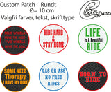 Custom Rundt Patch i stof ø10cm med Valgfri tekst